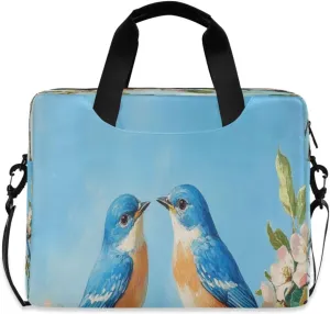 Laptop Bag for Women - Fits 16 inch with Laptop Compartment Carrying Messenger Sleeve with Strap Professional Fashion Travel Purse for Business Office Bag Pair Of Blue Birds