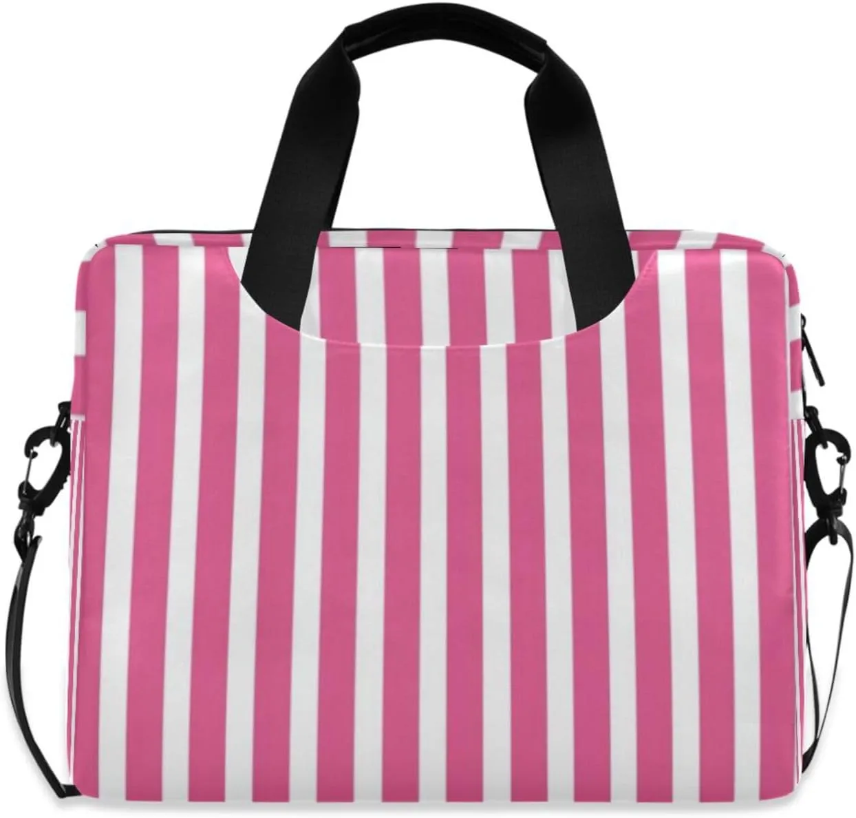 Laptop Bag for Women - Fits 16 inch with Laptop Compartment Carrying Messenger Sleeve with Strap Professional Fashion Travel Purse for Business Office Bag Pink Stripe