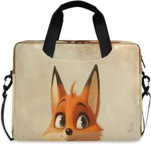 Laptop Bag for Women - Fits 16 inch with Laptop Compartment Carrying Messenger Sleeve with Strap Professional Fashion Travel Purse for Business Office Bag Red Fox
