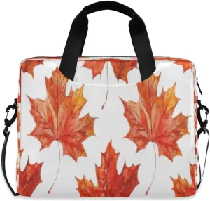Laptop Bag for Women - Fits 16 inch with Laptop Compartment Carrying Messenger Sleeve with Strap Professional Fashion Travel Purse for Business Office Bag Red Maple Leaf