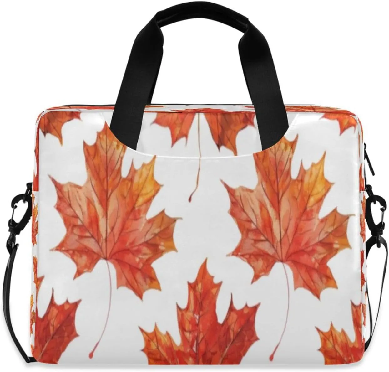 Laptop Bag for Women - Fits 16 inch with Laptop Compartment Carrying Messenger Sleeve with Strap Professional Fashion Travel Purse for Business Office Bag Red Maple Leaf