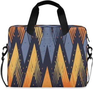 Laptop Bag for Women - Fits 16 inch with Laptop Compartment Carrying Messenger Sleeve with Strap Professional Fashion Travel Purse for Business Office Bag Ripple Blue Orange