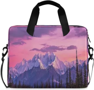 Laptop Bag for Women - Fits 16 inch with Laptop Compartment Carrying Messenger Sleeve with Strap Professional Fashion Travel Purse for Business Office Bag Snowy Mountain