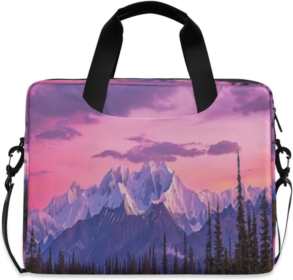 Laptop Bag for Women - Fits 16 inch with Laptop Compartment Carrying Messenger Sleeve with Strap Professional Fashion Travel Purse for Business Office Bag Snowy Mountain