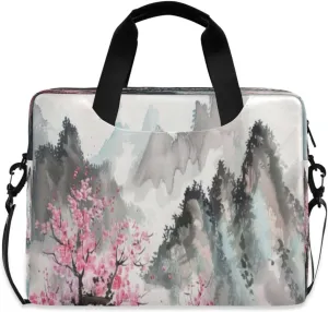 Laptop Bag for Women - Fits 16 inch with Laptop Compartment Carrying Messenger Sleeve with Strap Professional Fashion Travel Purse for Business Office Bag Wash Painting