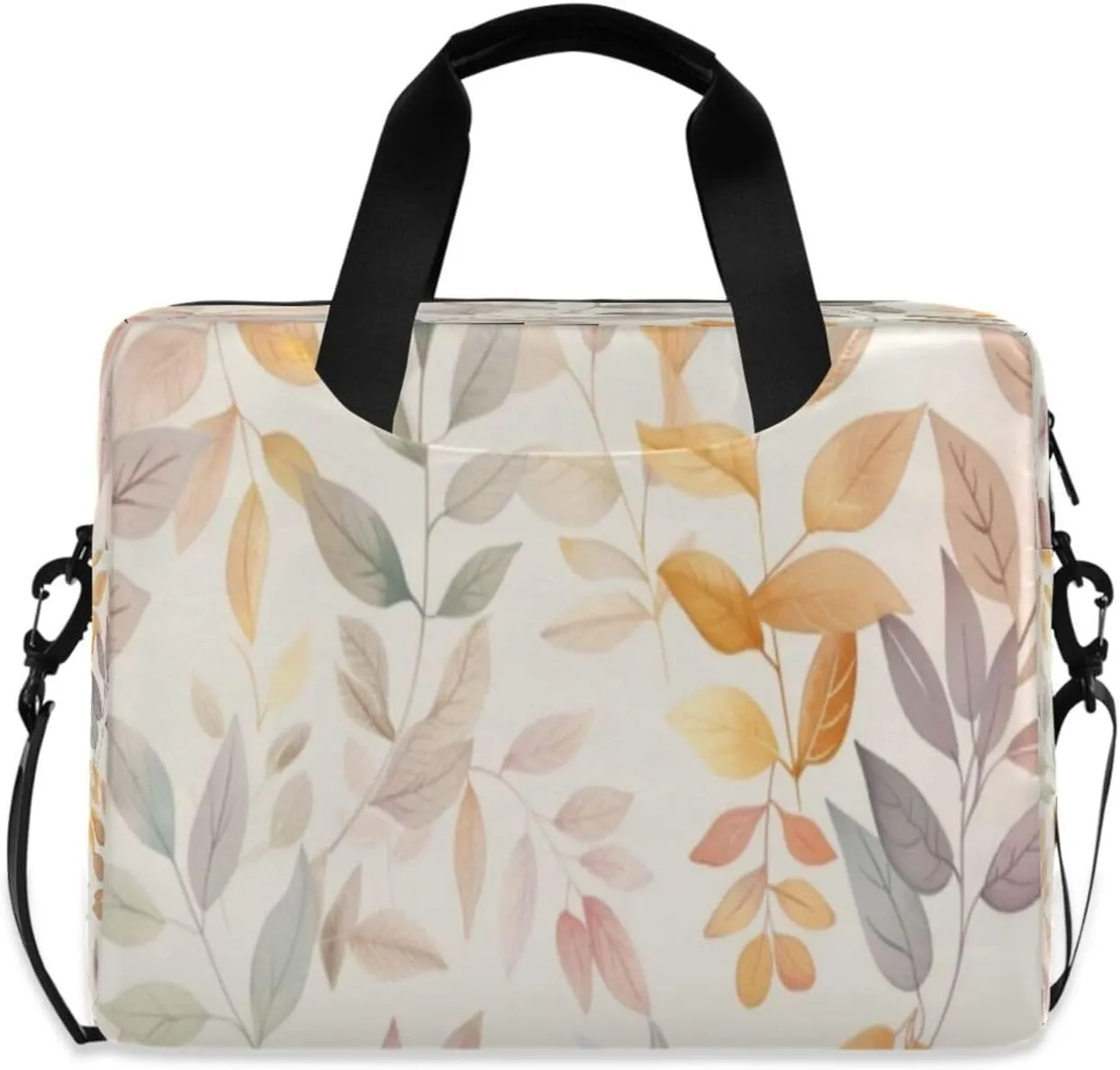 Laptop Bag for Women - Fits 16 inch with Laptop Compartment Carrying Messenger Sleeve with Strap Professional Fashion Travel Purse for Business Office Bag Watercolour Leaf