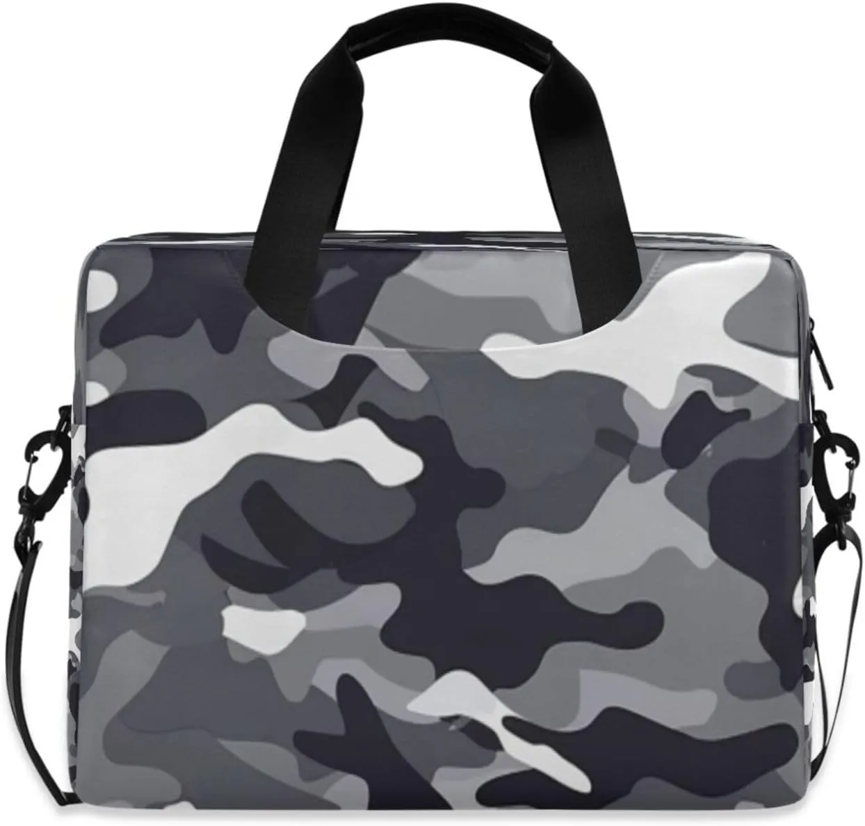 Laptop Bag for Women - Fits 16 inch with Laptop Compartment Carrying Messenger Sleeve with Strap Professional Fashion Travel Purse for Business Office Bag White and Black Camouflage