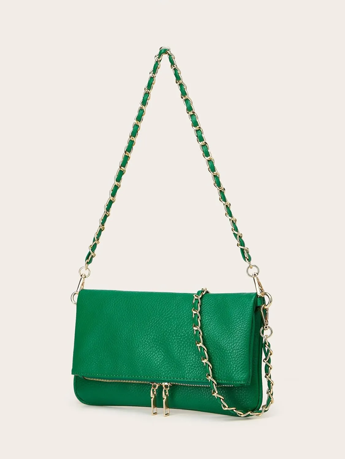 Leather Purses for Women Square Hobo Shoulder Crossbody Bag Chic Chain Square Handbag for Work Vacation