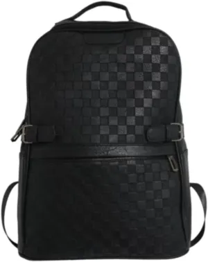 Leisure PU Leather Backpack Style Double Shoulder Bag Multi functional Backpack University Schoolbag Hiking Travel Bag (Black2), Single size