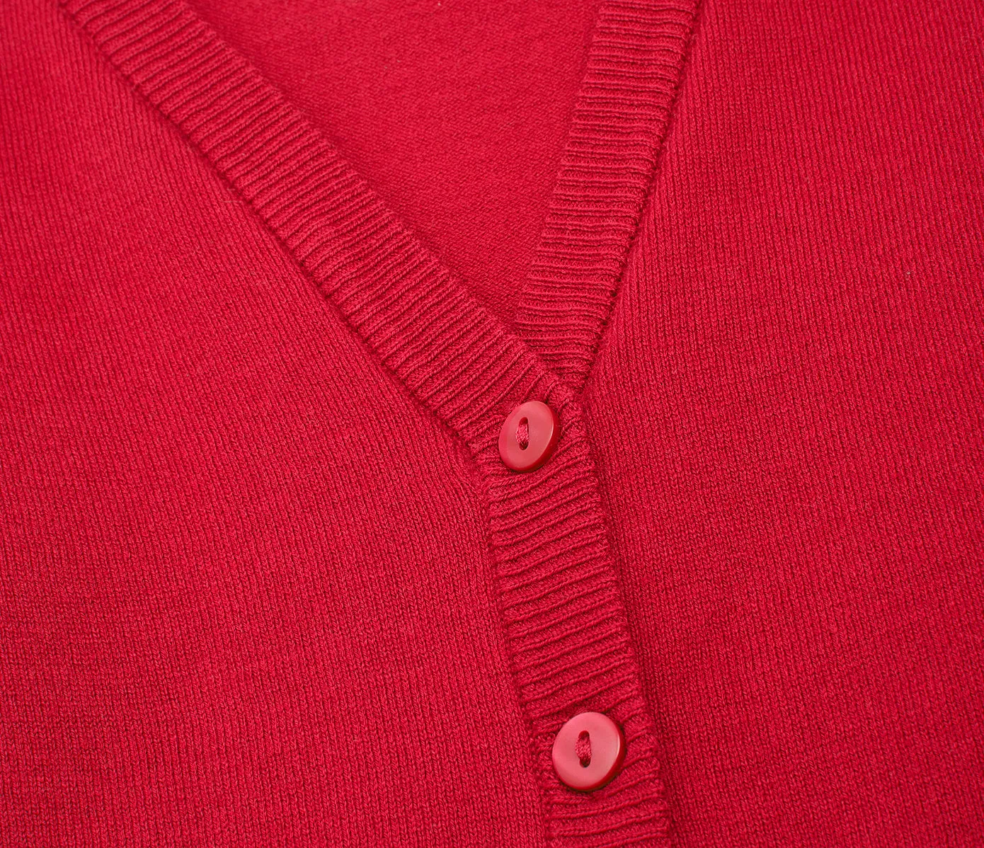 Lightweight Straight Edge Cardigan - Red