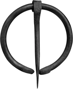 Lord of Battles Medieval Cloak Pin Anglo Saxon Viking Fibula Hand Forged Iron Functional Elven Costume Brooch Accessory Perfet for LARP, Halloween, Cosplay, Ren faire
