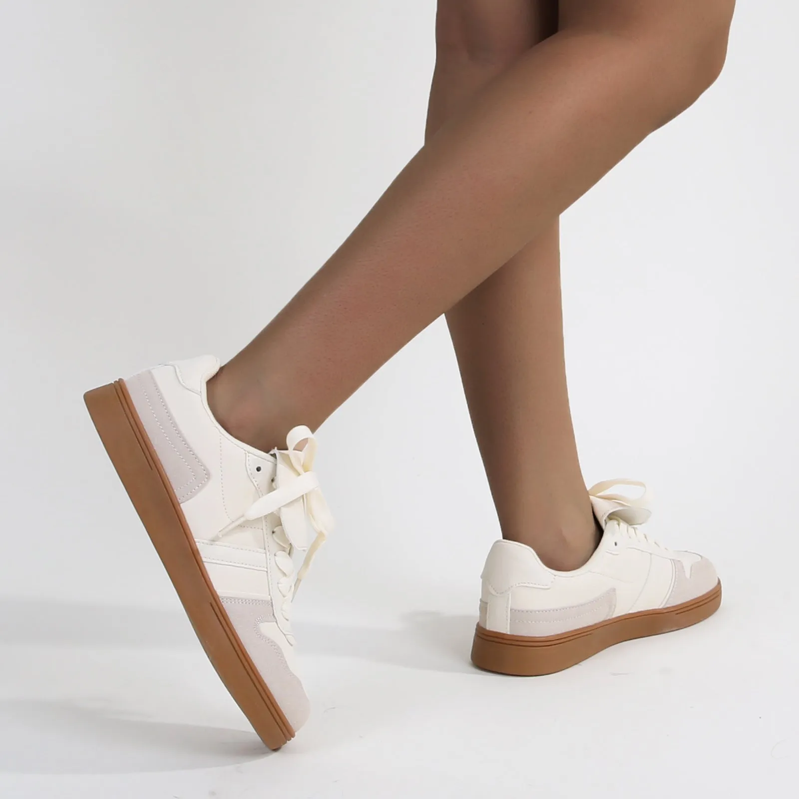 Lupita Folded Tongue Gum Sole Sneakers