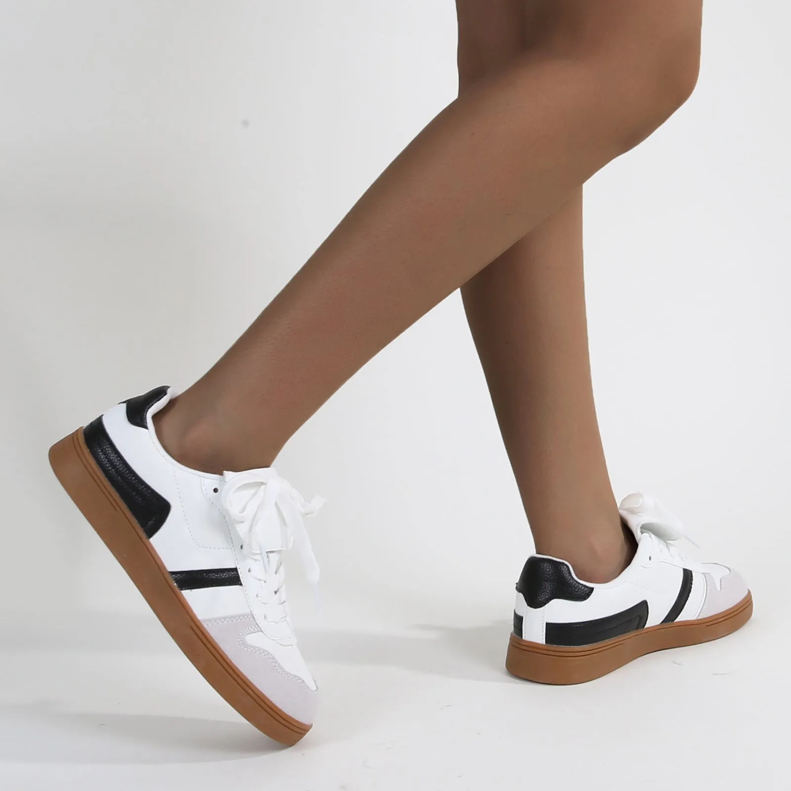 Lupita Folded Tongue Gum Sole Sneakers