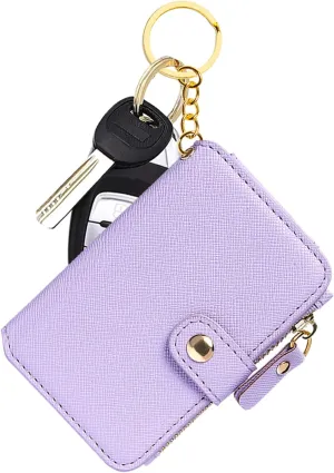 M-Plateau Card Cases, Leather Card & ID Cases, Practical Small Wallet for Women & Man with Credit Card Holder for Travelling (Lavender)