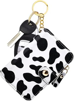 M-Plateau Card Cases, Leather Card & ID Cases,Practical Small Wallet for Women & Man with Credit Card Holder for Travelling (Cow Print)
