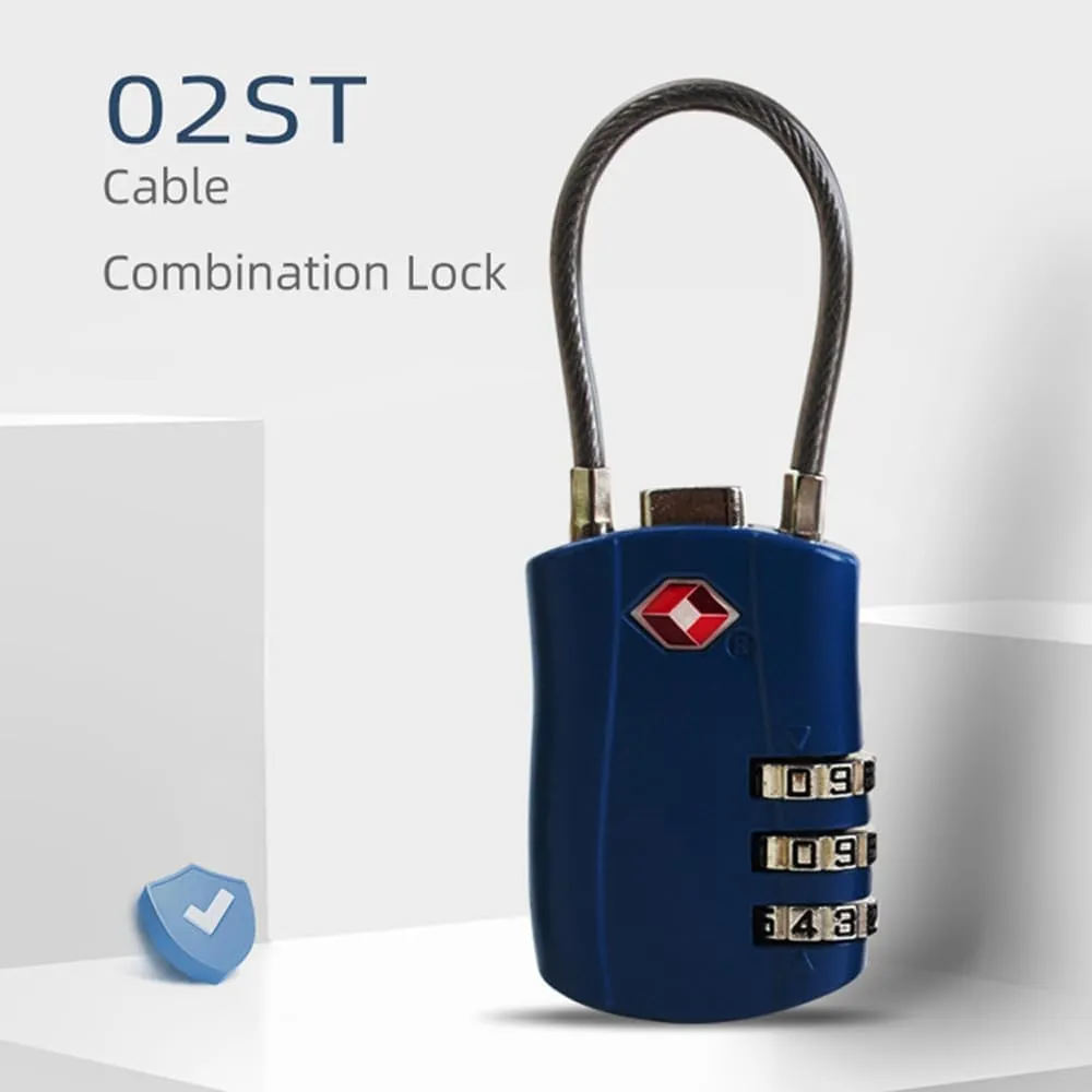 Maizoon 2 Pack TSA Approved 3-Digit Combination Lock with Password Resettable Combo for Travel Luggage Backpak Suitcase Baggage Durable Security Stylish Compact Blue