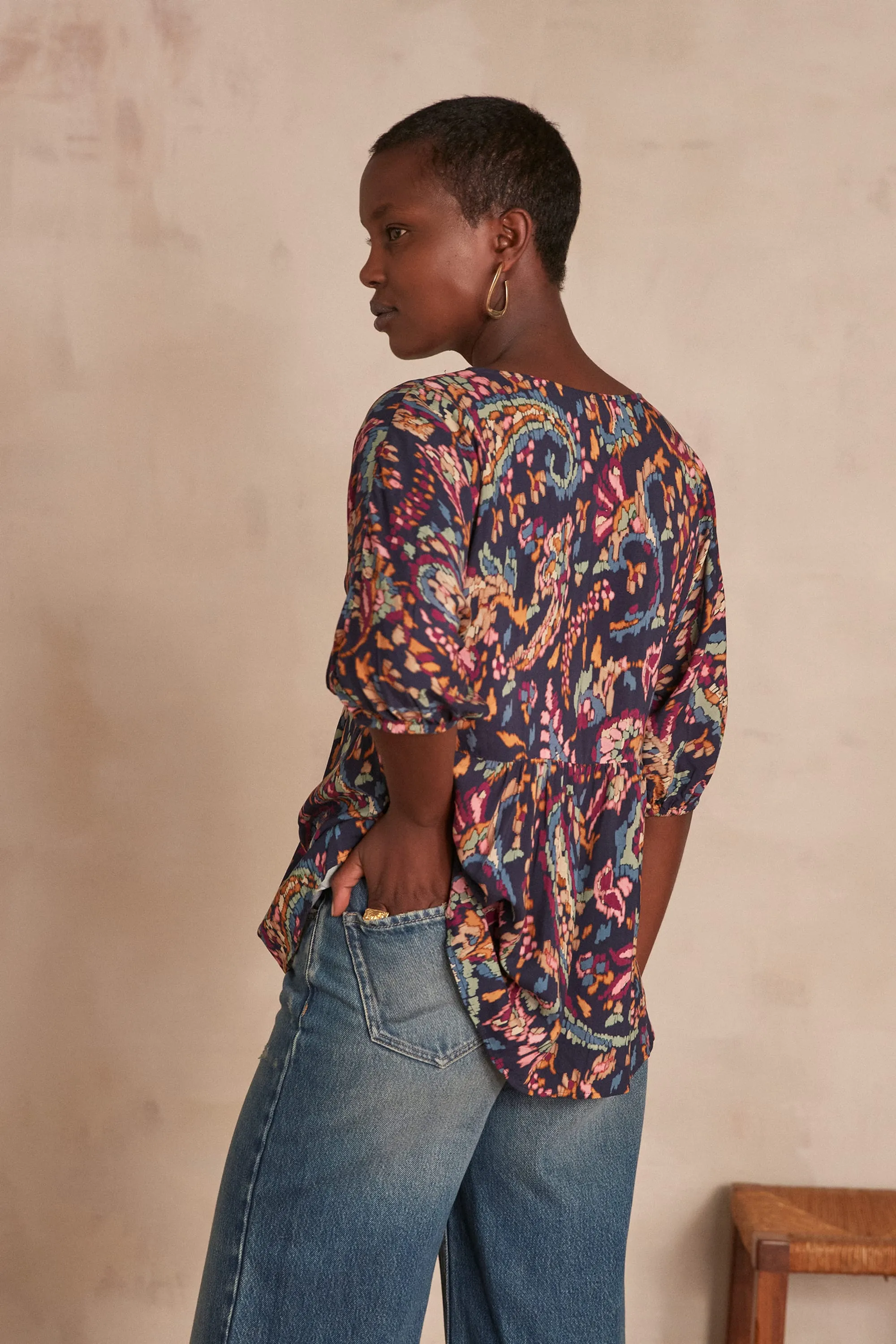 MALIE NAVY BLOUSE