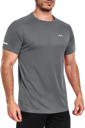 Men's Mesh Athletic Shirts Quick-Dry for Gym Running Training Workout