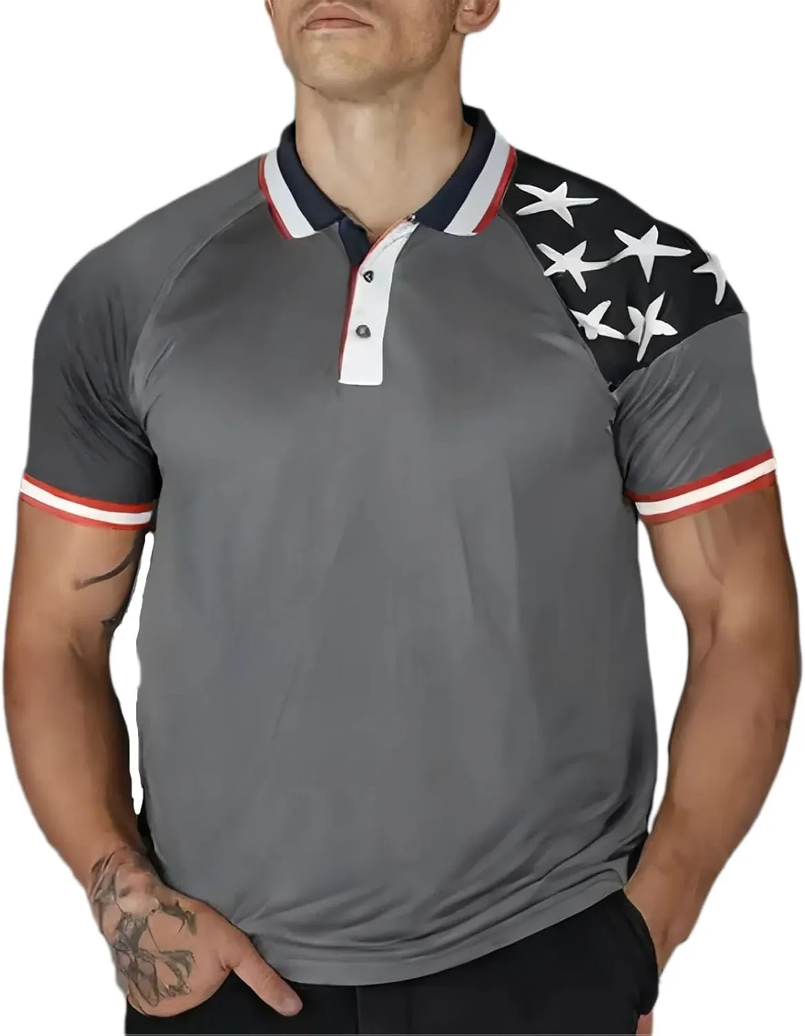 Men's Polo Shirt Quick Dry Performance Short Sleeve Tactical Pique Golf Shirts