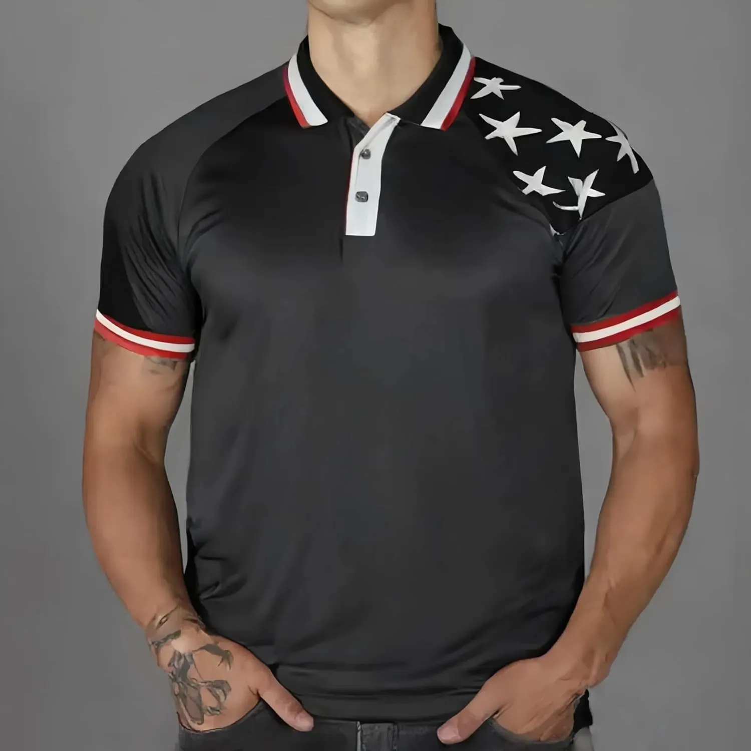 Men's Polo Shirt Quick Dry Performance Short Sleeve Tactical Pique Golf Shirts
