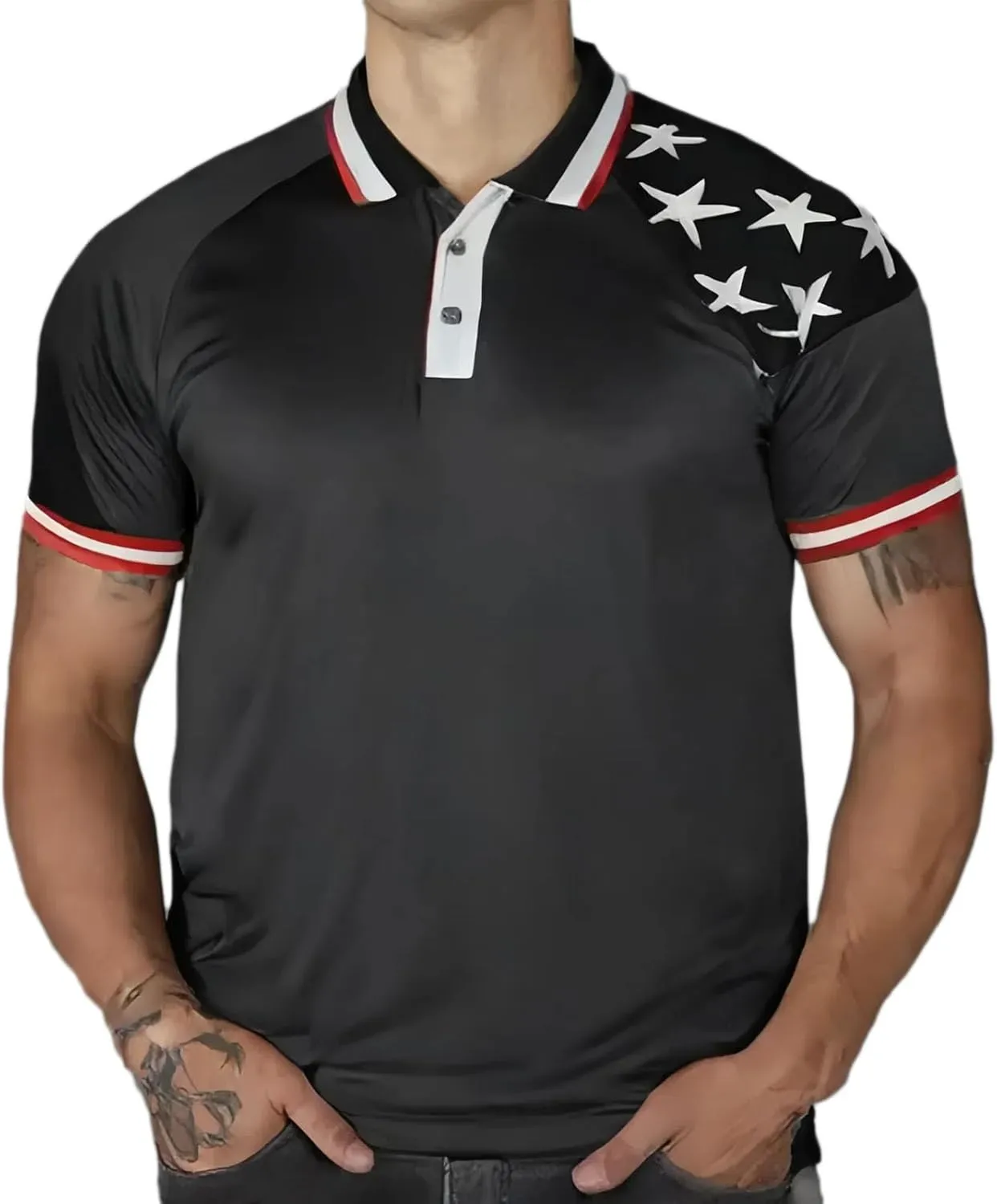 Men's Polo Shirt Quick Dry Performance Short Sleeve Tactical Pique Golf Shirts