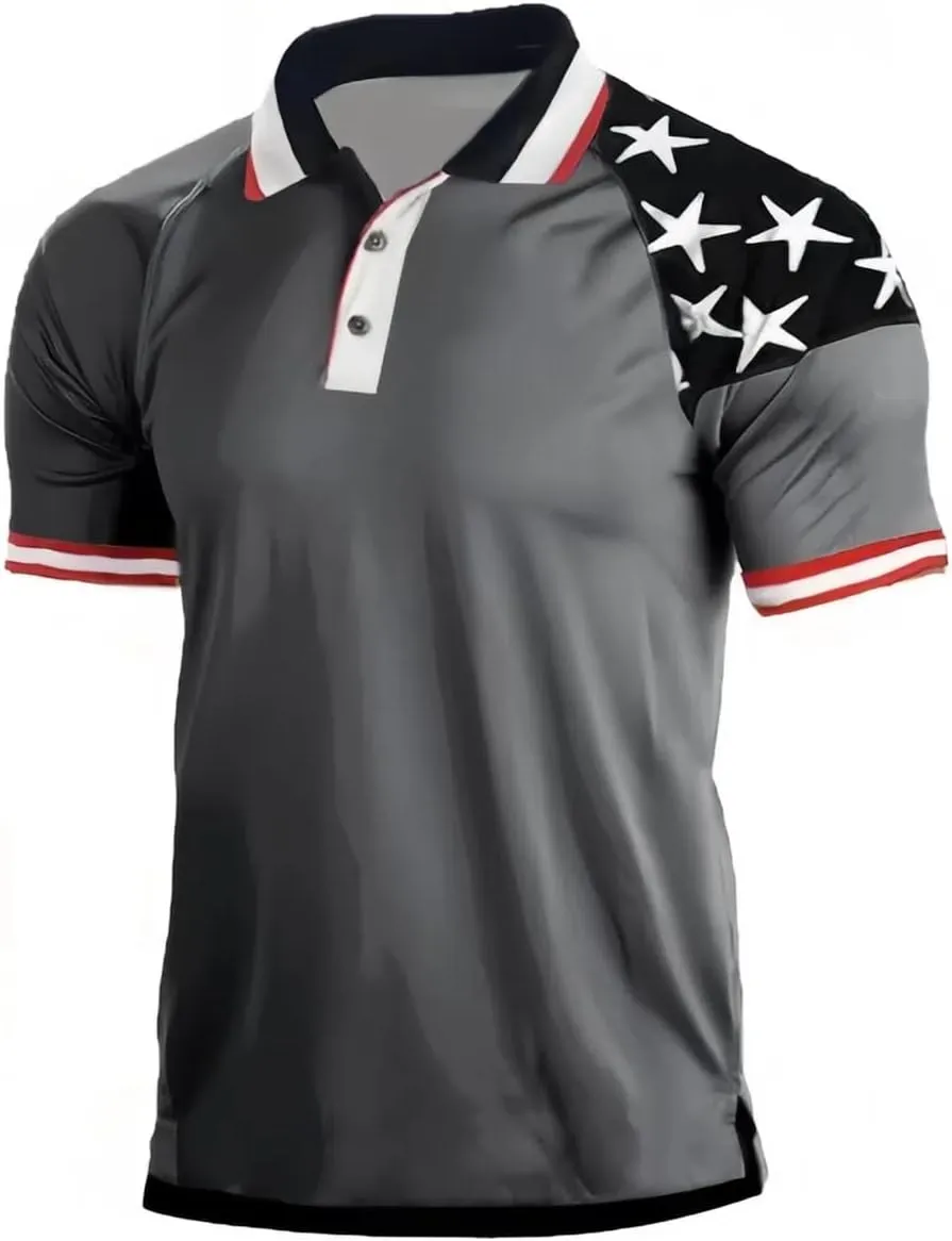 Men's Polo Shirt Quick Dry Performance Short Sleeve Tactical Pique Golf Shirts