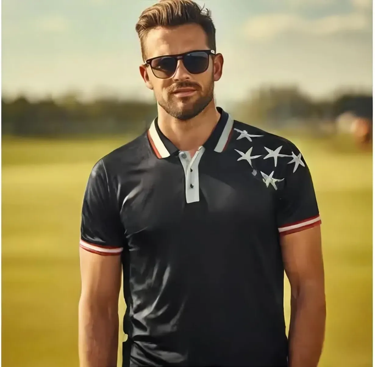 Men's Polo Shirt Quick Dry Performance Short Sleeve Tactical Pique Golf Shirts