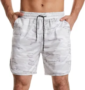 Mens Quick Dry Board Shorts Swim Trunks with Zipper Pockets Bathing Suit