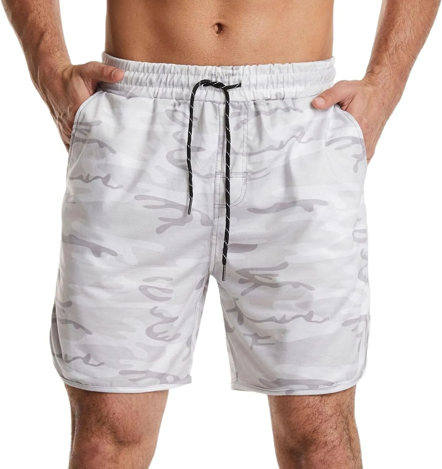Mens Quick Dry Board Shorts Swim Trunks with Zipper Pockets Bathing Suit
