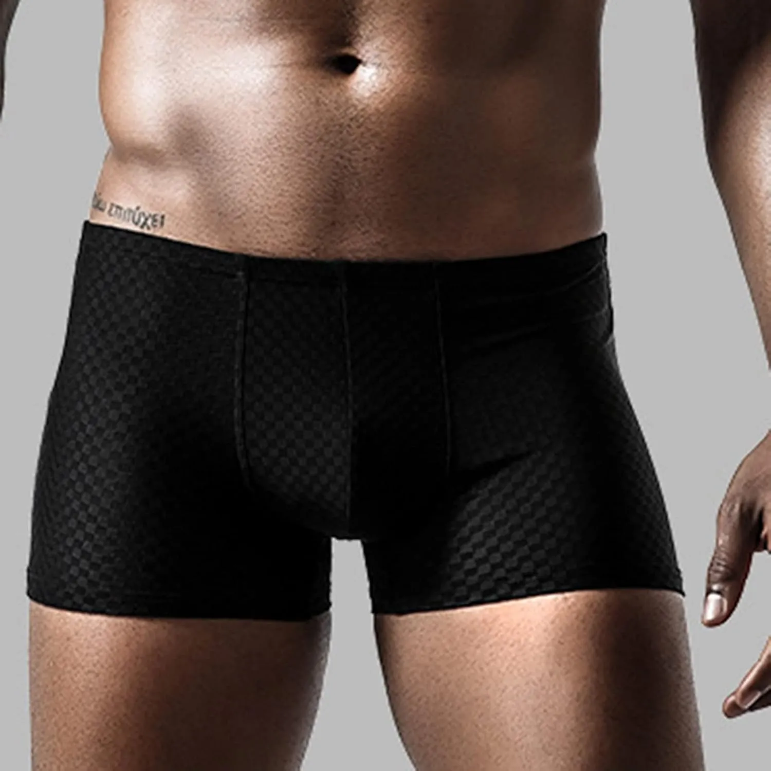 Mens Smooth Lightweight Shorts Leather Sexy Boxer Briefs Naughty Quick Dry Underwears
