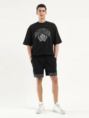 Men's Solid Black Co-ord Set