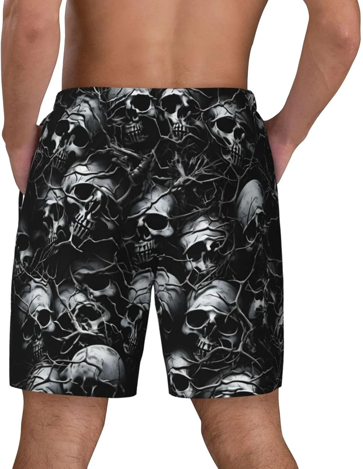 Mens Swim Trunks with Compression Liner 9 Inch Inseam Quick Dry Board Shorts