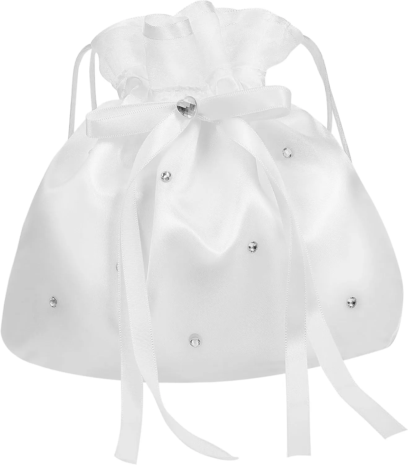Milisten Elegant Bridal Handbag Drawstring Clutch Purse for Women Bridal Shower Purses for Weddings Money Dance Bag