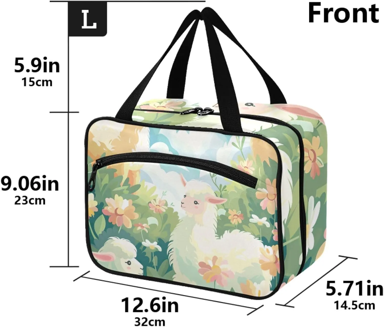 MUKJHOI Hanging Travel Toiletry Bag  4 Zippered Compartments, Transparent Organizer, Compact & Water-Resistant for Gym, Camping, Hotel  Alpaca (10)