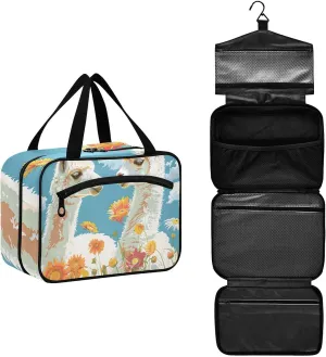 MUKJHOI Hanging Travel Toiletry Bag  4 Zippered Compartments, Transparent Organizer, Compact & Water-Resistant for Gym, Camping, Hotel  Alpaca (11)