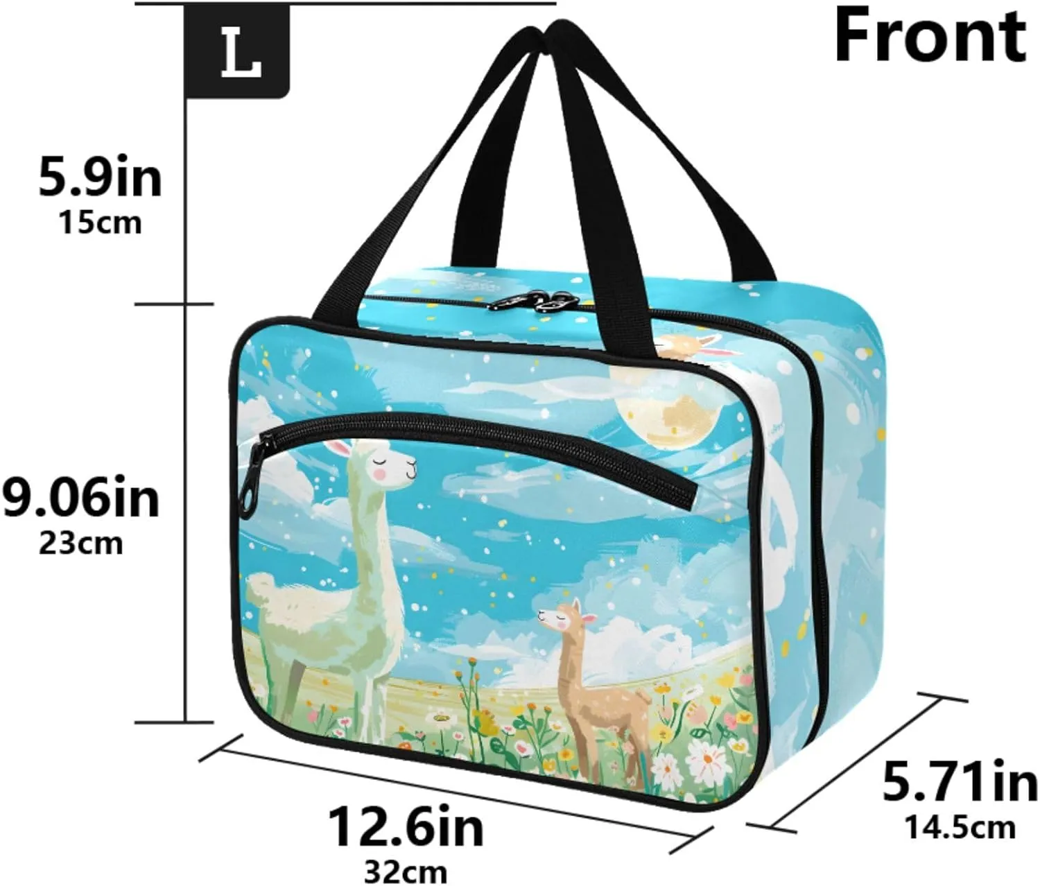 MUKJHOI Hanging Travel Toiletry Bag  4 Zippered Compartments, Transparent Organizer, Compact & Water-Resistant for Gym, Camping, Hotel  Alpaca (1)