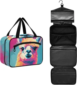MUKJHOI Hanging Travel Toiletry Bag  4 Zippered Compartments, Transparent Organizer, Compact & Water-Resistant for Gym, Camping, Hotel  Alpaca (4)