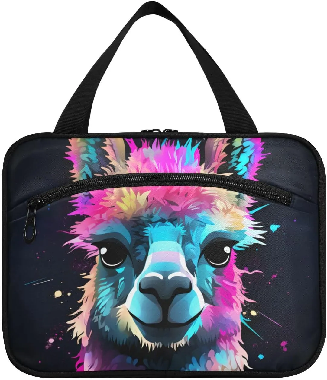 MUKJHOI Hanging Travel Toiletry Bag  4 Zippered Compartments, Transparent Organizer, Compact & Water-Resistant for Gym, Camping, Hotel  Alpaca (5)