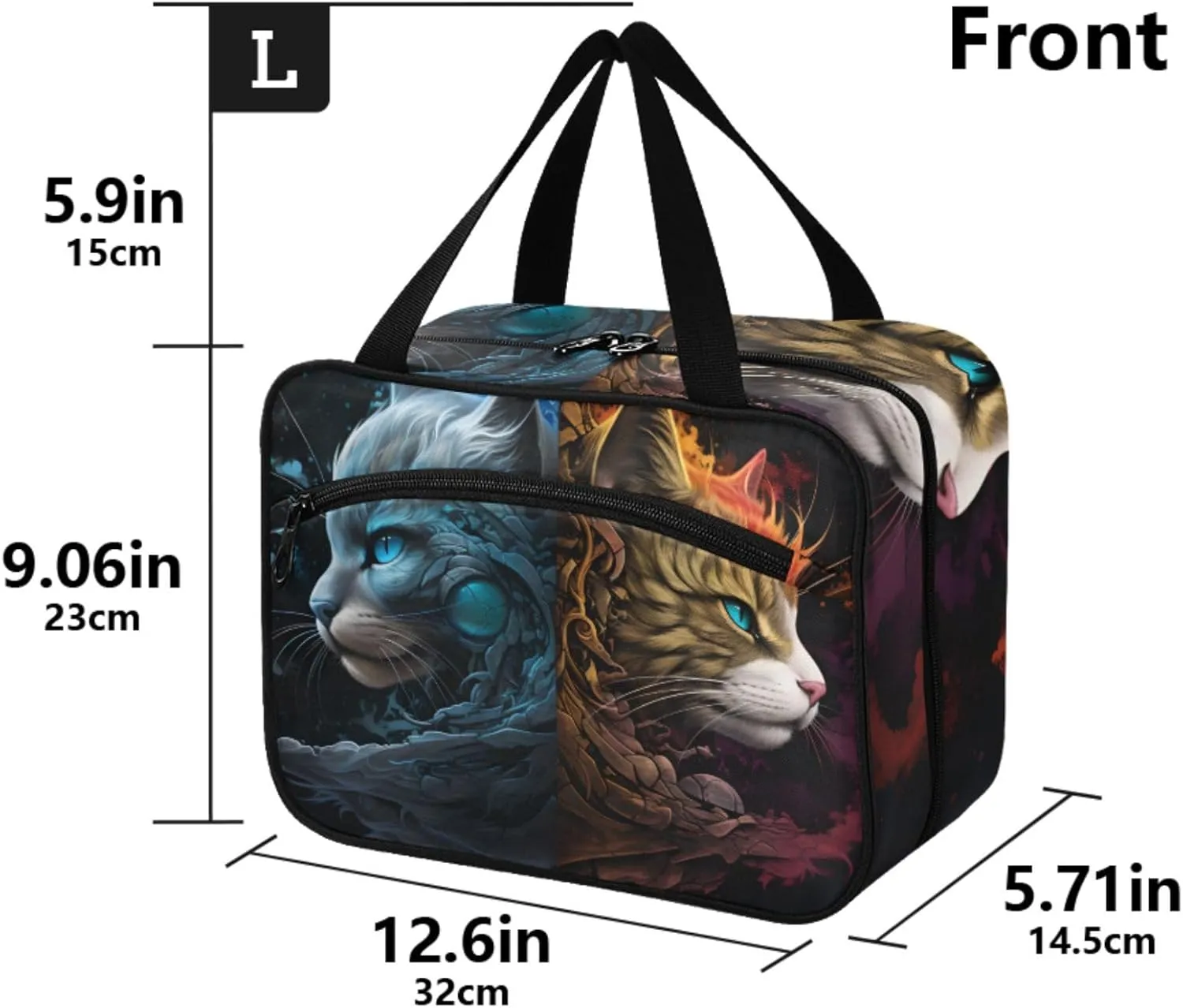 MUKJHOI Hanging Travel Toiletry Bag  4 Zippered Compartments, Transparent Organizer, Compact & Water-Resistant for Gym, Camping, Hotel  Cat (48)