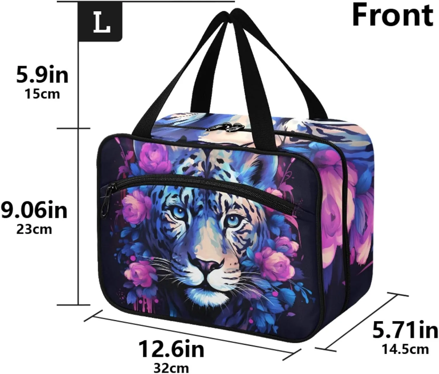 MUKJHOI Hanging Travel Toiletry Bag  4 Zippered Compartments, Transparent Organizer, Compact & Water-Resistant for Gym, Camping, Hotel  Rose Cheetah (1)