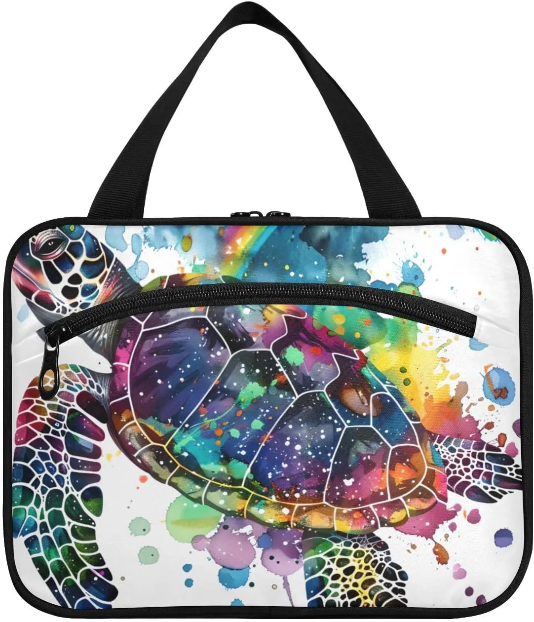 MUKJHOI Hanging Travel Toiletry Bag  4 Zippered Compartments, Transparent Organizer, Compact & Water-Resistant for Gym, Camping, Hotel  Sea Turtle (9)
