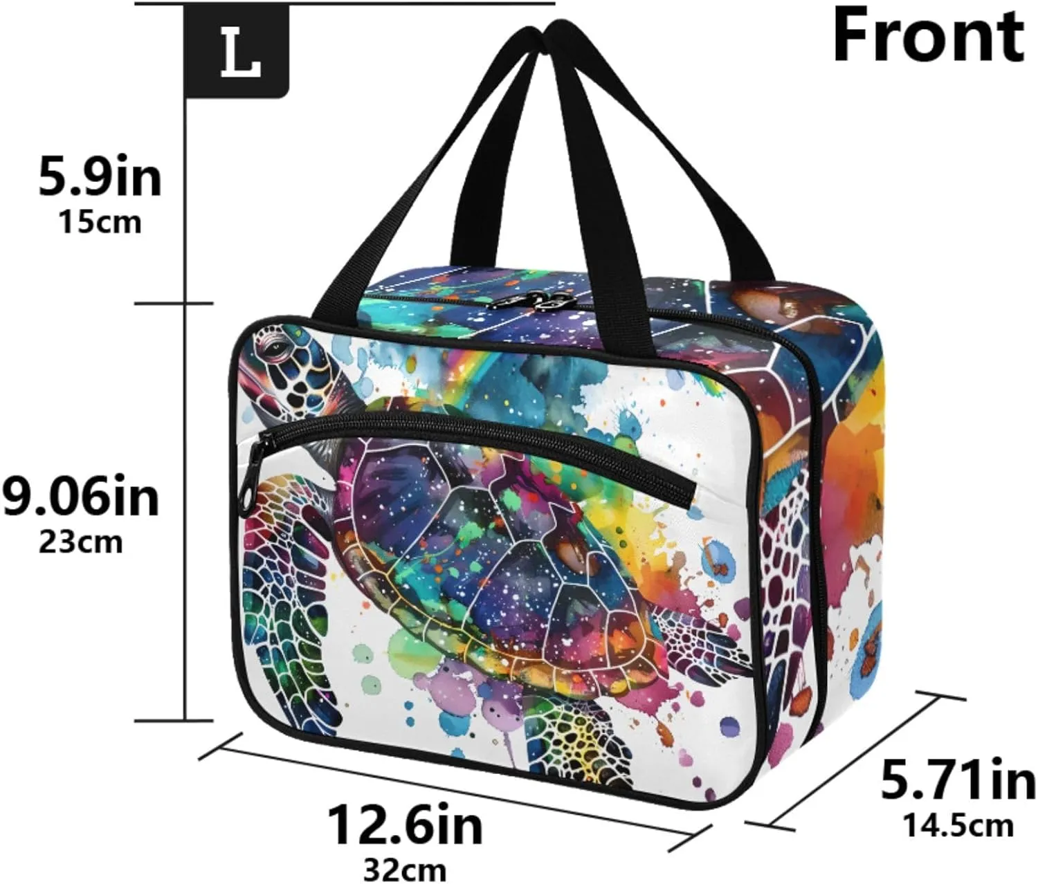 MUKJHOI Hanging Travel Toiletry Bag  4 Zippered Compartments, Transparent Organizer, Compact & Water-Resistant for Gym, Camping, Hotel  Sea Turtle (9)