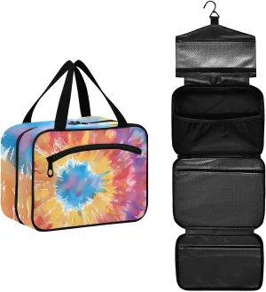 MUKJHOI Hanging Travel Toiletry Bag  4 Zippered Compartments, Transparent Organizer, Compact & Water-Resistant for Gym, Camping, Hotel  Tie Dye (10)