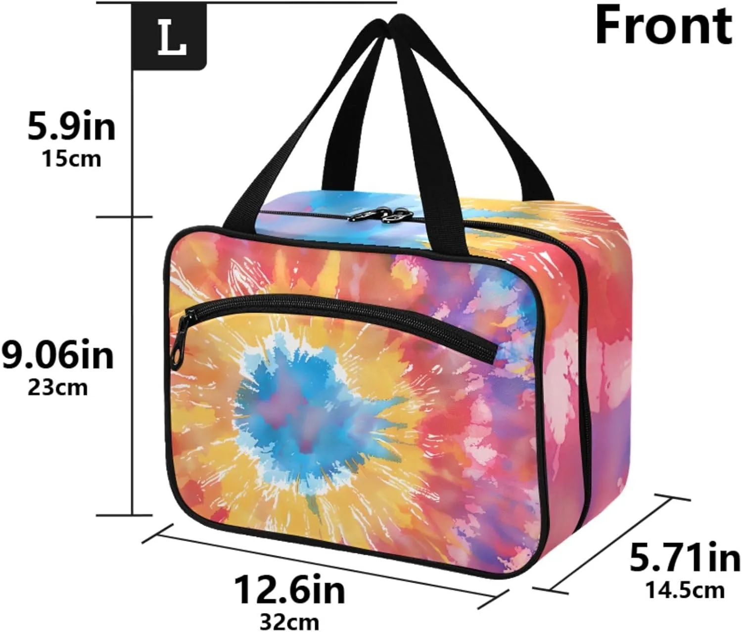 MUKJHOI Hanging Travel Toiletry Bag  4 Zippered Compartments, Transparent Organizer, Compact & Water-Resistant for Gym, Camping, Hotel  Tie Dye (10)