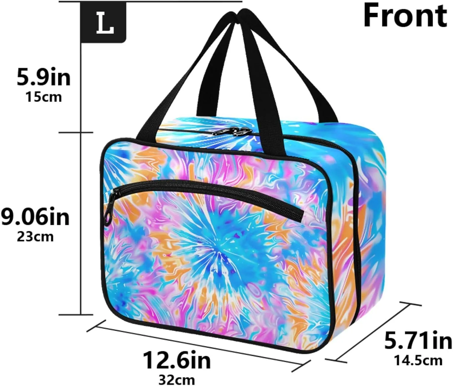 MUKJHOI Hanging Travel Toiletry Bag  4 Zippered Compartments, Transparent Organizer, Compact & Water-Resistant for Gym, Camping, Hotel  Tie Dye (1)