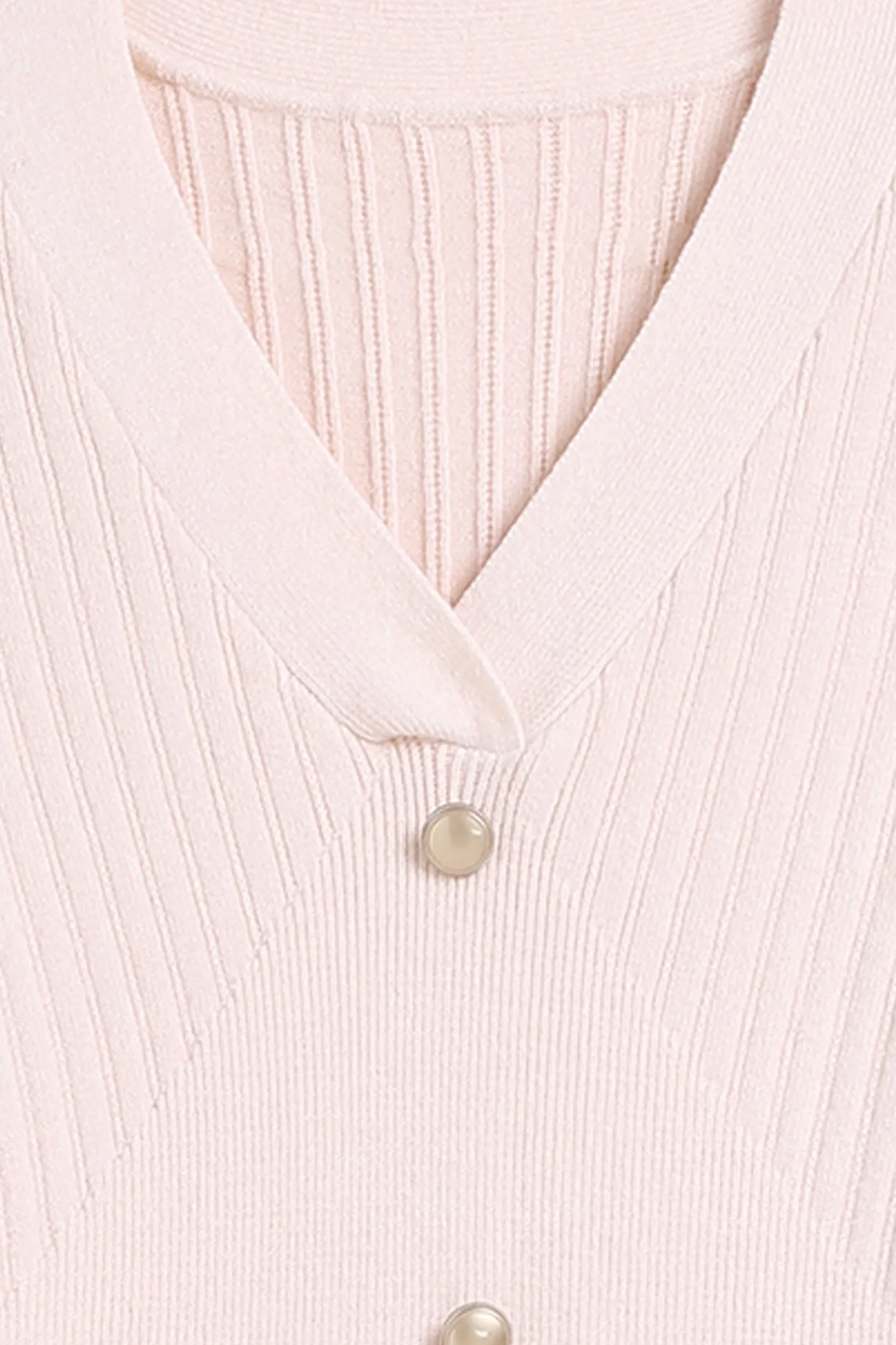 Nicola V-neck Puff Sleeve Stretch Knit Midi Dress