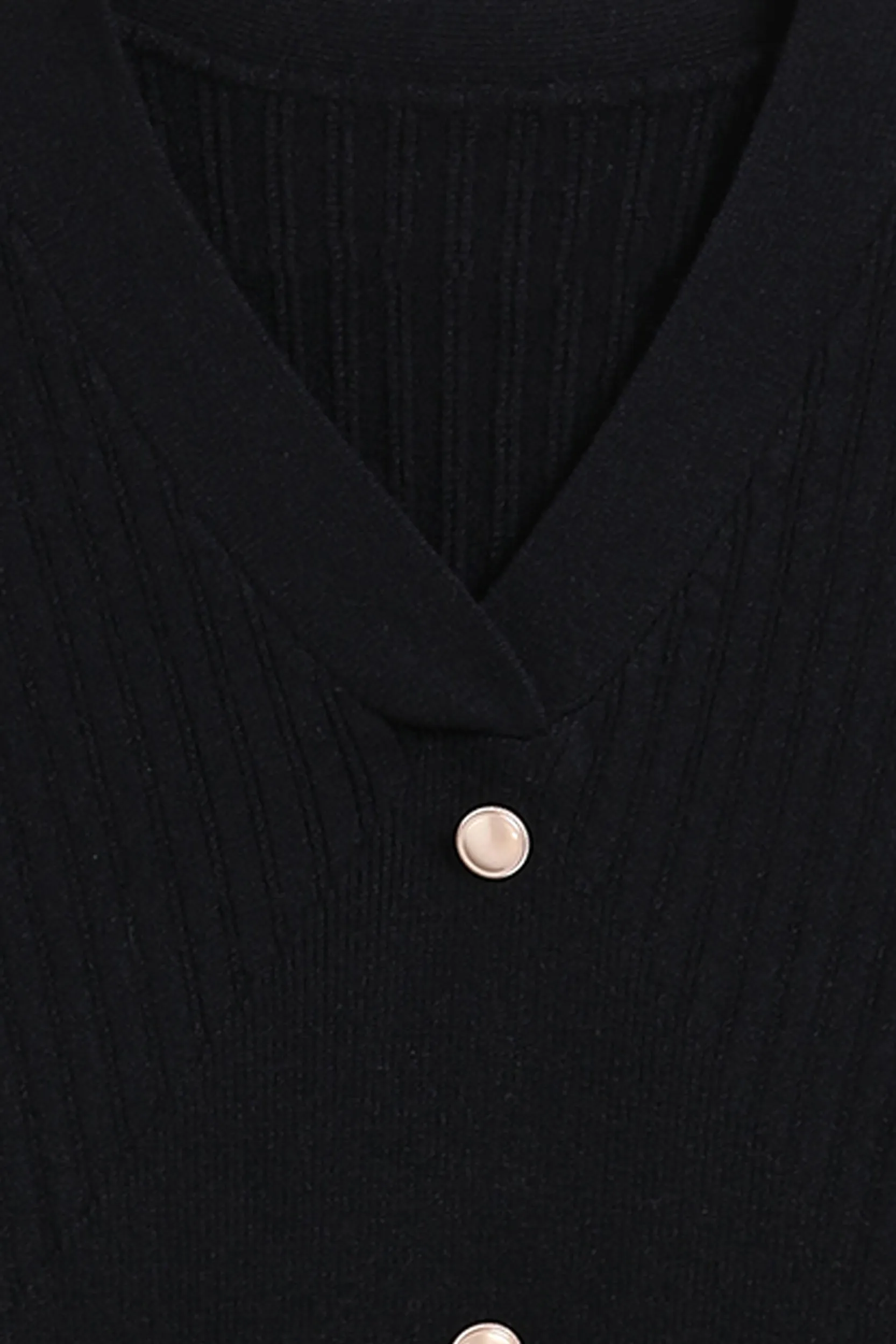 Nicola V-neck Puff Sleeve Stretch Knit Midi Dress