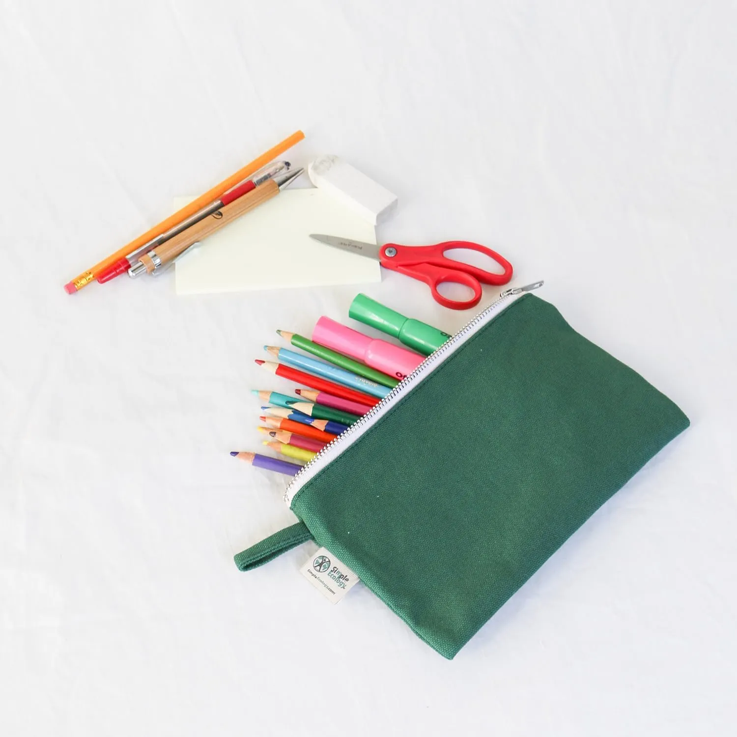 Organic Cotton Canvas Zipper Toiletry, Cosmetic, Travel, Pencil Pouch - Yellow