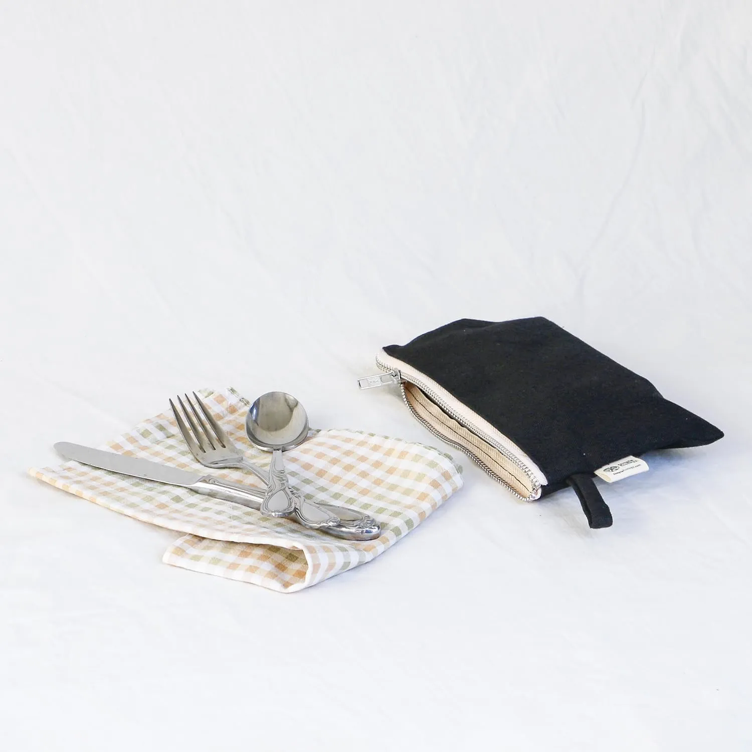 Organic Cotton Canvas Zipper Toiletry, Cosmetic, Travel, Pencil Pouch - Yellow