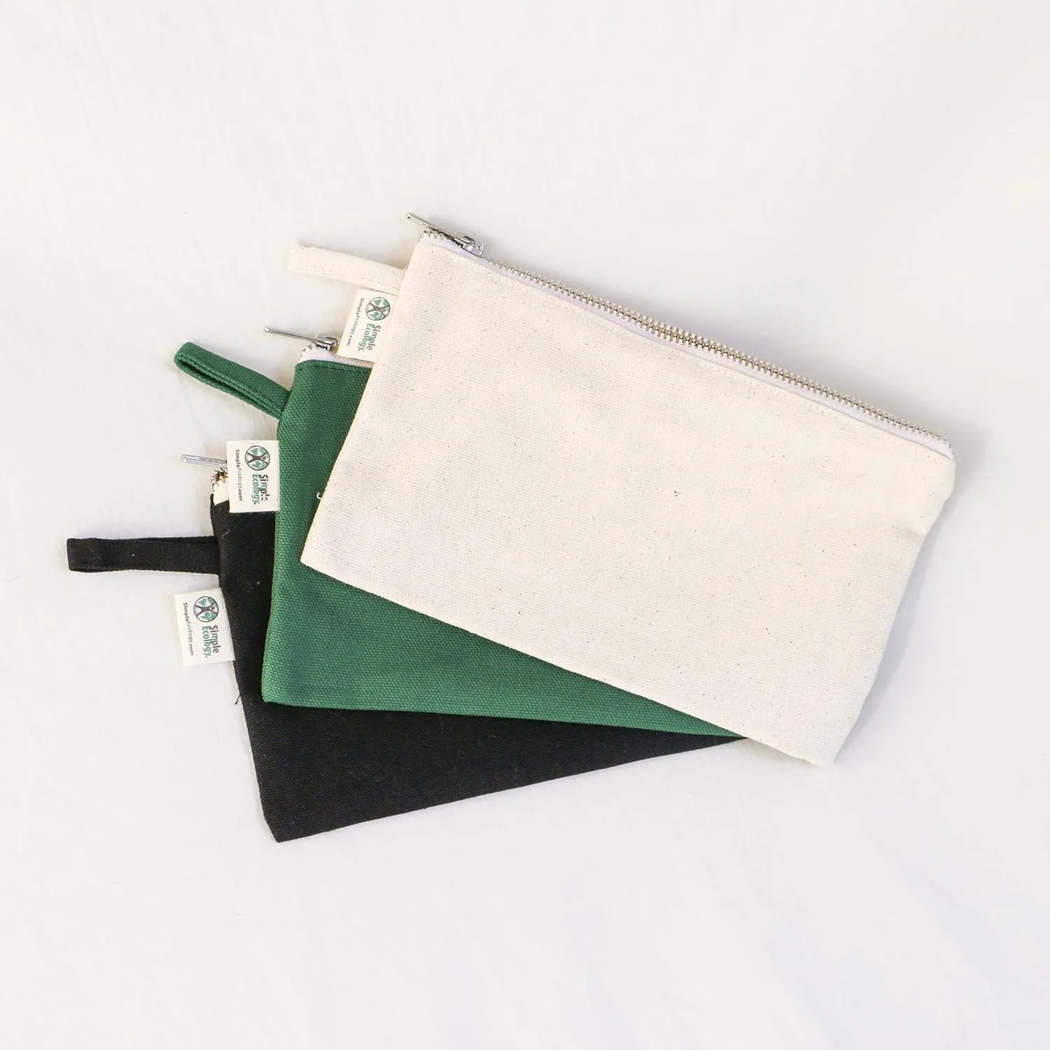 Organic Cotton Canvas Zipper Toiletry, Cosmetic, Travel, Pencil Pouch - Yellow